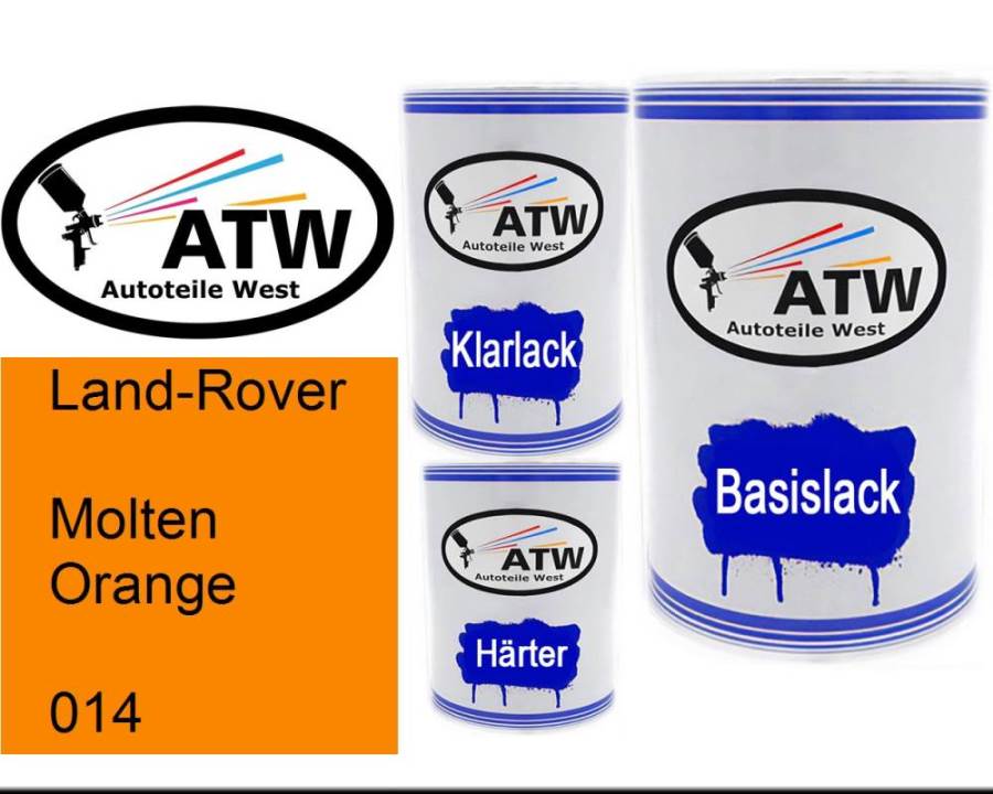 Land-Rover, Molten Orange, 014: 500ml Lackdose + 500ml Klarlack + 250ml Härter - Set, von ATW Autoteile West.